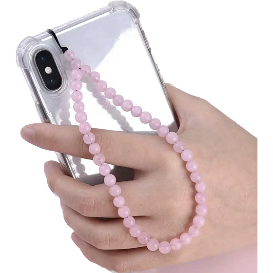 Rosie's Anti-Verlust-Handy-Anhänger, Natursteinperle 6 mm / 26,5 cm, Liebesstein