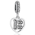 Charme Sterling Silber 925 18 Jahre Liebe, Herz-Anhänger am Jahrestag Armband