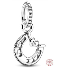 Charme Sterling Silber 925 Hufeisen für Glück, Anhänger am Armband Symbol Charme Sterling Silber 925 Hufeisen für Glück, Anhänger am Armband Symbol