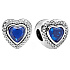 Charm Sterlingsilber 925 Herz mit blauem Kristall, Perle für Armband Liebe