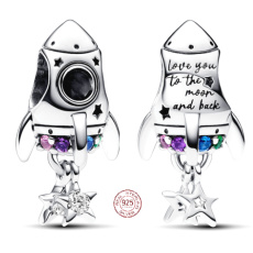 Charms Sterling Silber 925 Rocket - Ich liebe dich, Perle am Armband Liebe