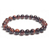 Tigerauge rot / Stierauge Armband elastischer Naturstein, Kugel 8 mm / 16-17 cm, Stein der Sonne und Erde, bringt Glück und Reichtum