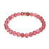 Rosenquarz / Erdbeerquarz Armband elastisch Naturstein, Kugel 6 mm / 16 - 17 cm, AAA Qualität, der vollkommenste Heiler