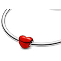 Sterling Silber 925 Metallic Rot Herz Perlen Armband Liebe