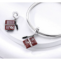 Sterling Silber 925 Tagebuch und Stift, 3in1 Anhänger auf Armband Interessen