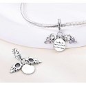 Charm Sterlingsilber 925 Geschwister Schwestern Ich habe Glück, dich zu haben 3-in-1, Anhänger für Familienarmband