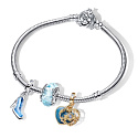 Charm Sterlingsilber 925 Luminozní Disney Aschenputtel Murano Glas, Perle für Armband Film