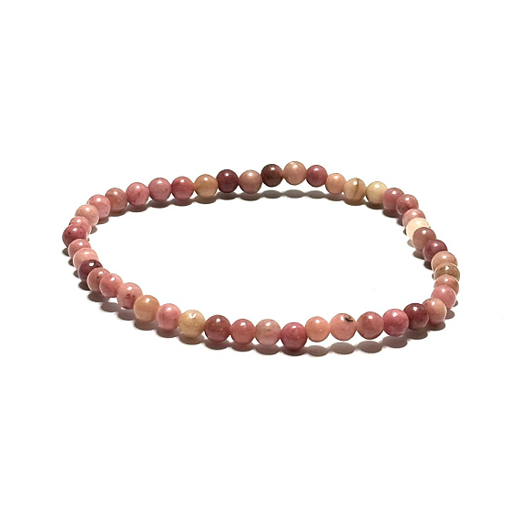 Rodonit Armband elastisch Naturstein, Kugel 4 mm / 19 cm, Stein der Vergebung