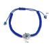 Blaues Auge Seil Armband gewebt dunkelblau, hamsa 17 mm
