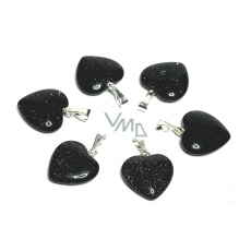 Goldstein Blauer Avanturin Herz-Anhänger, 15 mm, Stein der Begierde Goldstein Blauer Avanturin Herz-Anhänger, 15 mm, Stein der Begierde