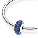 Charme Sterling Silber 925 Blau Facettierte Murano Glasperlen Armband Raum