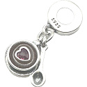 Charme Sterling Silber 925 Kaffeetasse und Löffel 2in1, Essen und Trinken Armband Anhänger