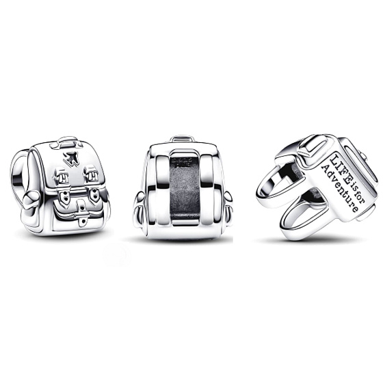 Charm Sterling Silber 925 Rucksack Reise Perlenarmband Reise