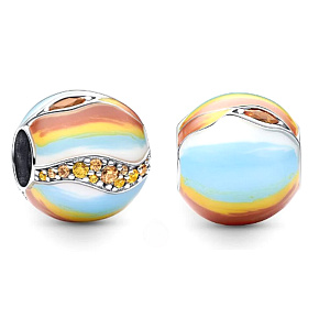 Charm Sterlingsilber 925 Planet Jupiter, Anhänger für Armband Weltraum