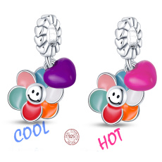 Charms Sterling Silber 925 Thermo - Flower I'll never let you down, 2in1 Anhänger Armband Symbol