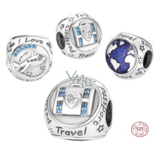 Sterling Silber 925 3-seitiger Reise-Charm, Reise-Armband Perle Sterling Silber 925 3-seitiger Reise-Charm, Reise-Armband Perle