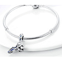 Charme Sterling Silber 925 Fußball Charme, Ball und Fußball-Stollen 2in1, Anhänger am Armband Sport