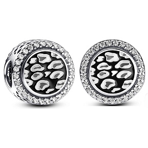 Charms Sterling Silber 925 Schwarzer Leopard Charm, Perle am Tierarmband Charms Sterling Silber 925 Schwarzer Leopard Charm, Perle am Tierarmband