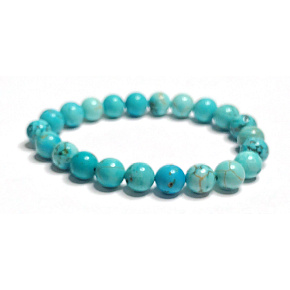 Tyrkenit Armband elastischer Naturstein, Perle 8 mm / 16-17 cm, Stein der jungen Leute, die ein Lebensziel suchen