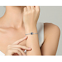 Fische, Sternzeichen, Silber + Zirkonia-Armbandanhänger, Kugel 9 mm 1 Stück