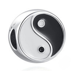 Sterling Silber 925 Yin und Yang Perle auf Armband Symbol Sterling Silber 925 Yin und Yang Perle auf Armband Symbol