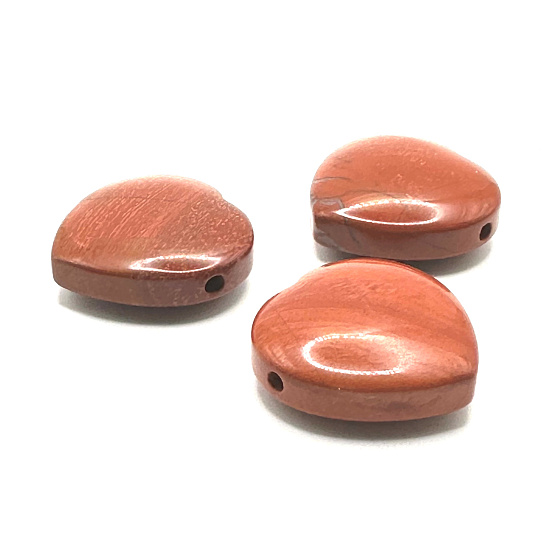 Jaspis rot Herz gebohrt Naturstein 30 mm 1 Stück, Stein der vollständigen Pflege