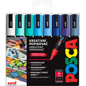 Posca Universal-Acrylmarker-Set 1,8 - 2,5 mm Ocean mix marine Töne 8 Stück PC-5M