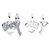 Charms Sterling Silber 925 Teilbarer Herz- und Schlüsselanhänger 2in1, Liebesarmbandanhänger