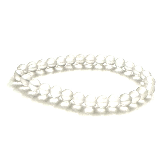 Kristallmattes Armband elastisch Naturstein, Kugel 6 mm / 16 - 17 cm, Steinchen