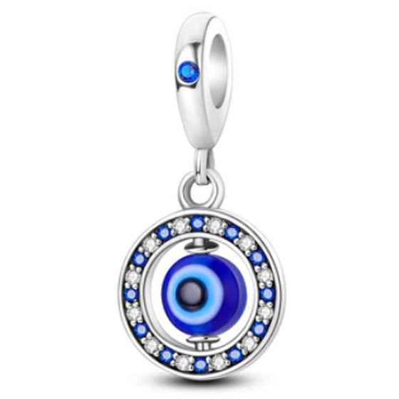 Charme Sterling Silber 925 Blau Auge Schutz, Anhänger Armband Symbol