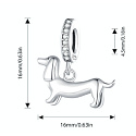 Charm Sterlingsilber 925 Hund - Dackel, Anhänger für Armband Tier