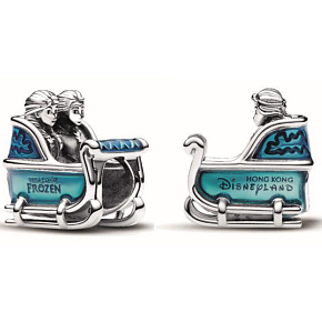 Charme Sterling Silber 925 Disney Ice Kingdom Elsa und Anna im Schlitten, Perle auf Armband Film