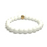 Achat weiß mattes Armband elastischer Naturstein, Perle 8 mm / 16-17cm, sorgt für Ruhe und Gelassenheit