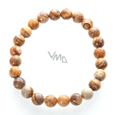 Jaspis Bild Armband elastisch Naturstein, Kugel 8 mm / 19 cm, Stein der positiven Energie Jaspis Bild Armband elastisch Naturstein, Kugel 8 mm / 19 cm, Stein der positiven Energie