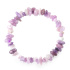 Lepidolith-Armband elastisch gehackter Naturstein 19 cm, Amulett der Sportler