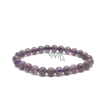Amethyst-Armband elastisch Naturstein, Kugel 8 mm / 16 - 17 cm, Stein der Könige und Bischöfe