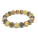 Bernsteinarmband elastisch natur, Kugel 8 mm / 16 - 17 cm, verfestigtes Sonnenlicht