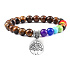 Chakra-Armband Baum des Lebens + Holz, Heilung, elastisch, Kugel 8 mm / 16-17 cm
