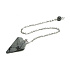 Obsidian Wolkenpendel Naturstein 2,5 cm + 18 cm Kette mit Perle, Rettungsstein