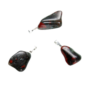 Heliotrop / Blutstein JAR Tumbler Anhänger Naturstein S, ca. 2 cm, Stein des Mutes