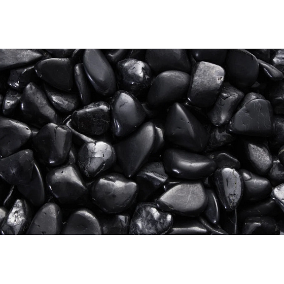 Shungite Naturstein getrommelt, B 40-50 g, 1 Stück, Stein des Lebens, Wasseraktivator