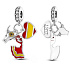 Charm Sterlingsilber 925 Spanien Flagge Herz - Stierkampf, Flamenco, Ich liebe Spanien 3-in-1 Anhänger für Armband Reisen