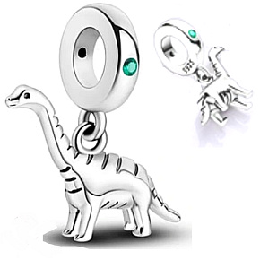 Sterling Silber 925 Dinosaurier Brachiosaurus, Tierarmband-Anhänger