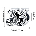 Charme Sterling Silber 925, 33 Jahrestag, Perle für Armband