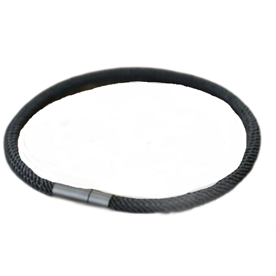 Lanový Magnetický náramek černý, 18,5 cm x 4 mm, pro muže i ženy