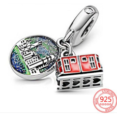 Sterling Silber 925 Hong Kong Peak Tram Dangle, 2in1 Reise-Armband-Anhänger