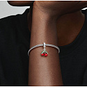 Sterling Silber 925 Asymmetrische Kirschen, Anhänger für Armband, Essen und Trinken