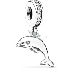 Sterling Silber 925 Delphin mit Zirkonia, Tierarmbandanhänger Sterling Silber 925 Delphin mit Zirkonia, Tierarmbandanhänger