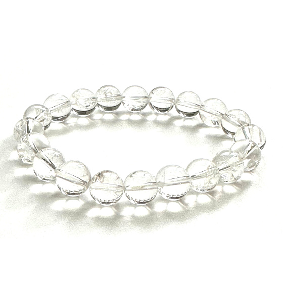 Azeztulit Kristall Armband elastischer Naturstein, Perle 10 - 10,8 mm / 16 - 17 cm, Hochfrequenz Energie