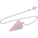 Rosenpendel Naturstein 2,5 cm + 18 cm Kette mit Perle, Liebesstein